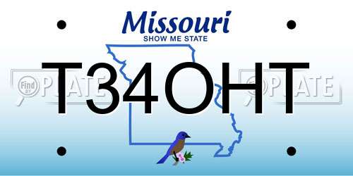 T34OHT Missouri License Plate