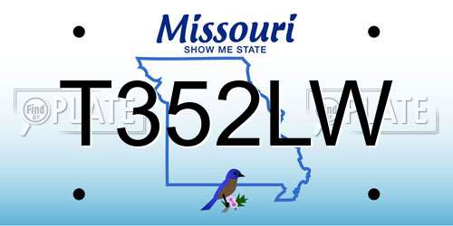 T352LW Missouri License Plate