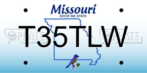 T35TLW Missouri License Plate
