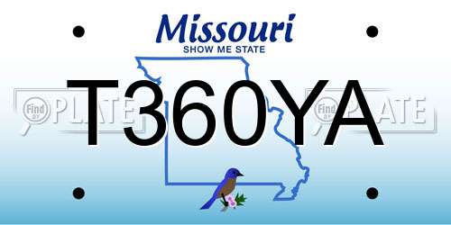 T360YA Missouri License Plate