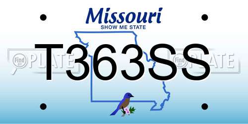 T363SS Missouri License Plate