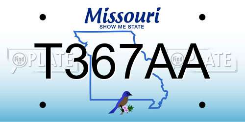 T367AA Missouri License Plate