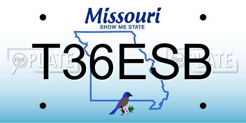T36ESB Missouri License Plate