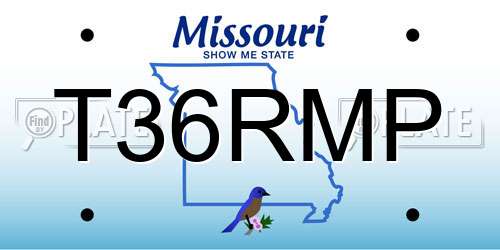 T36RMP Missouri License Plate