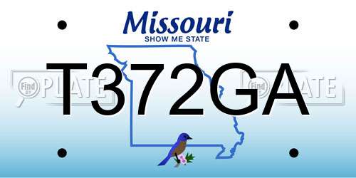 T372GA Missouri License Plate
