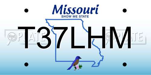 T37LHM Missouri License Plate