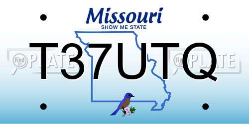 T37UTQ Missouri License Plate