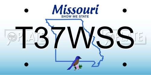 T37WSS Missouri License Plate