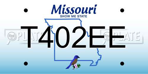 T402EE Missouri License Plate