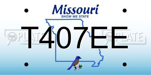 T407EE Missouri License Plate
