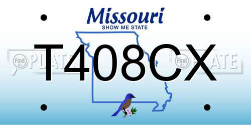 T408CX Missouri License Plate