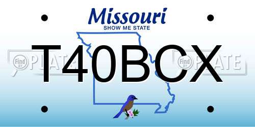T40BCX Missouri License Plate