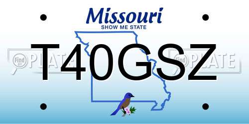 T40GSZ Missouri License Plate