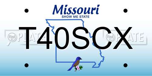 T40SCX Missouri License Plate