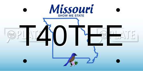 T40TEE Missouri License Plate