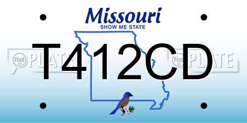 T412CD Missouri License Plate
