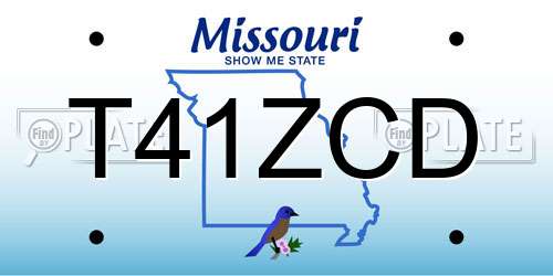 T41ZCD Missouri License Plate
