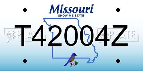 T42004Z Missouri License Plate