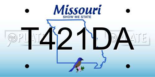 T421DA Missouri License Plate