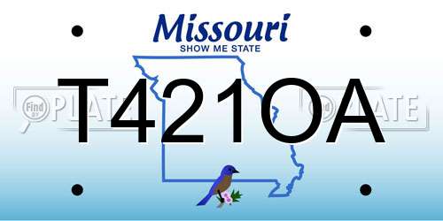 T421OA Missouri License Plate