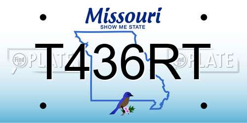 T436RT Missouri License Plate