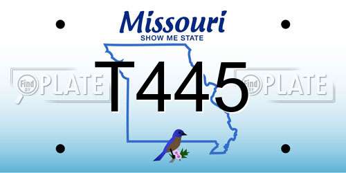 T445 Missouri License Plate