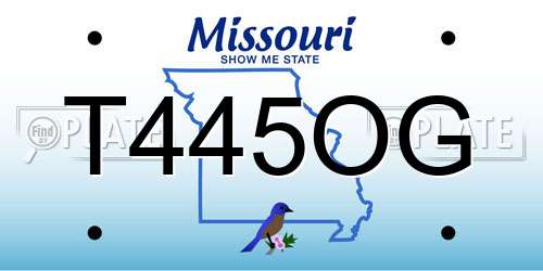 T445OG Missouri License Plate