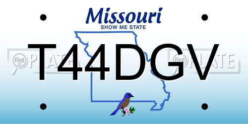 T44DGV Missouri License Plate