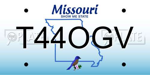 T44OGV Missouri License Plate