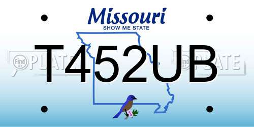 T452UB Missouri License Plate