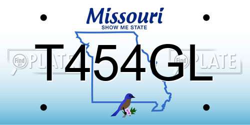 T454GL Missouri License Plate