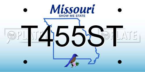T455ST Missouri License Plate