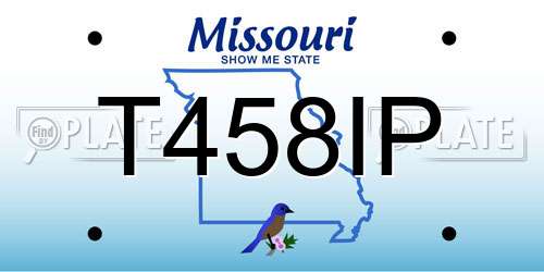 T458IP Missouri License Plate