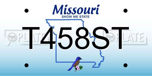 T458ST Missouri License Plate