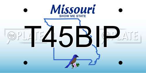 T45BIP Missouri License Plate