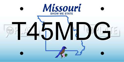 T45MDG Missouri License Plate