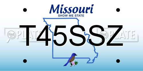 T45SSZ Missouri License Plate