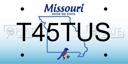 T45TUS Missouri License Plate