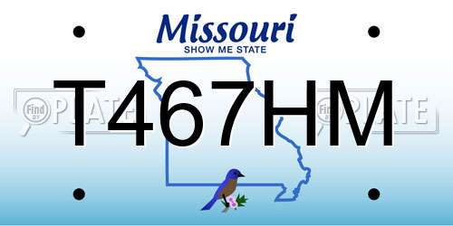 T467HM Missouri License Plate