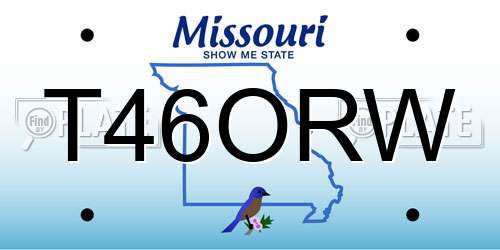 T46ORW Missouri License Plate