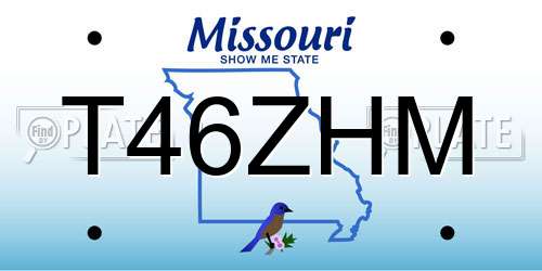 T46ZHM Missouri License Plate