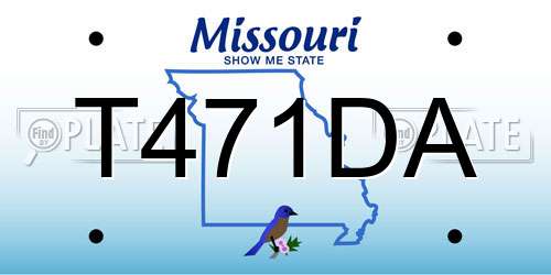 T471DA Missouri License Plate