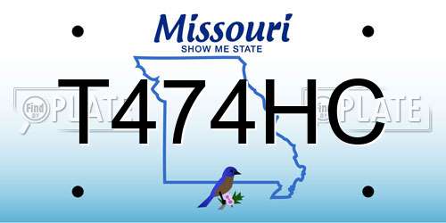 T474HC Missouri License Plate