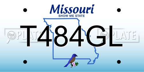 T484GL Missouri License Plate