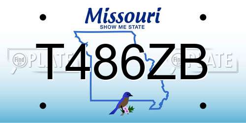 T486ZB Missouri License Plate