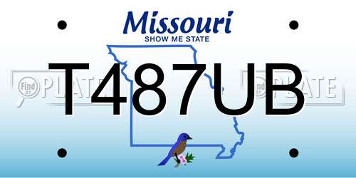 T487UB Missouri License Plate