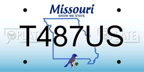 T487US Missouri License Plate