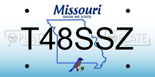 T48SSZ Missouri License Plate