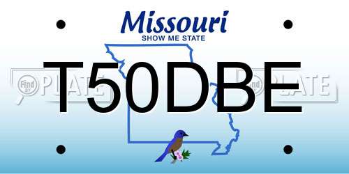 T50DBE Missouri License Plate