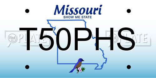 T50PHS Missouri License Plate